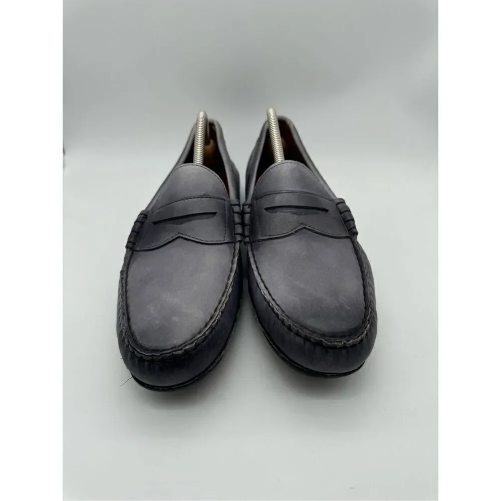 ALLEN EDMONDS Siesta Key Navy‎ Blue Leather Slip On Driving Loafers Size 11 D